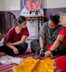 Women taking part in a Ramagya Foundation skilling session