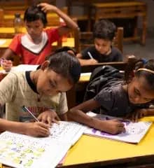 Children studying together at a Ramagya Foundation learning centre